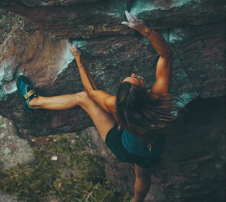 Girl Rock Climbing