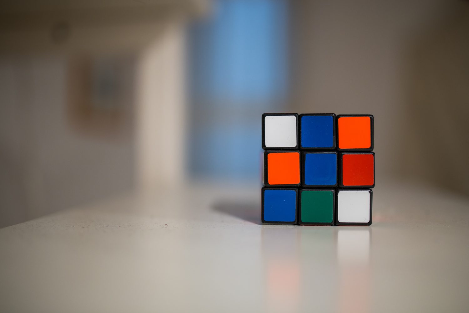 An unsolved Rubik's cube