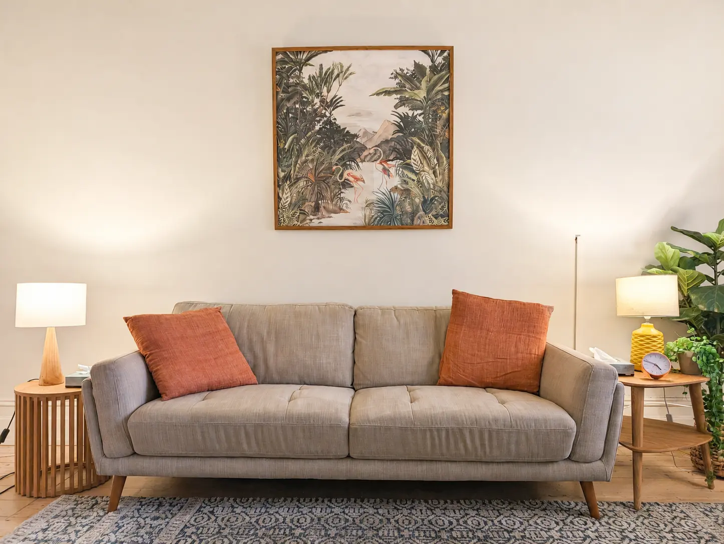 Armadale therapy room with long couch and warm lighting at Peaceful Mind Psychology