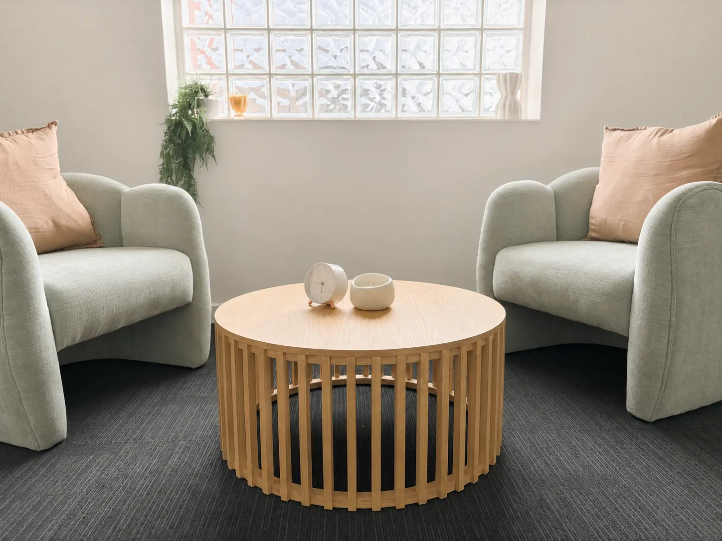 Two armchairs at Glen Iris Psychology practice at Peaceful Mind Psychology
