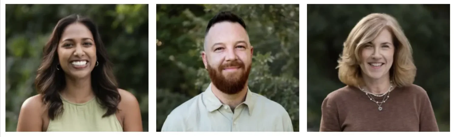 Portraits of 3 psychologists from Peaceful Mind Psychology